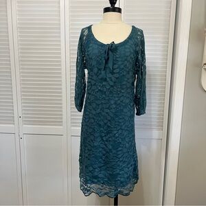 Teal Lace Shift Dress